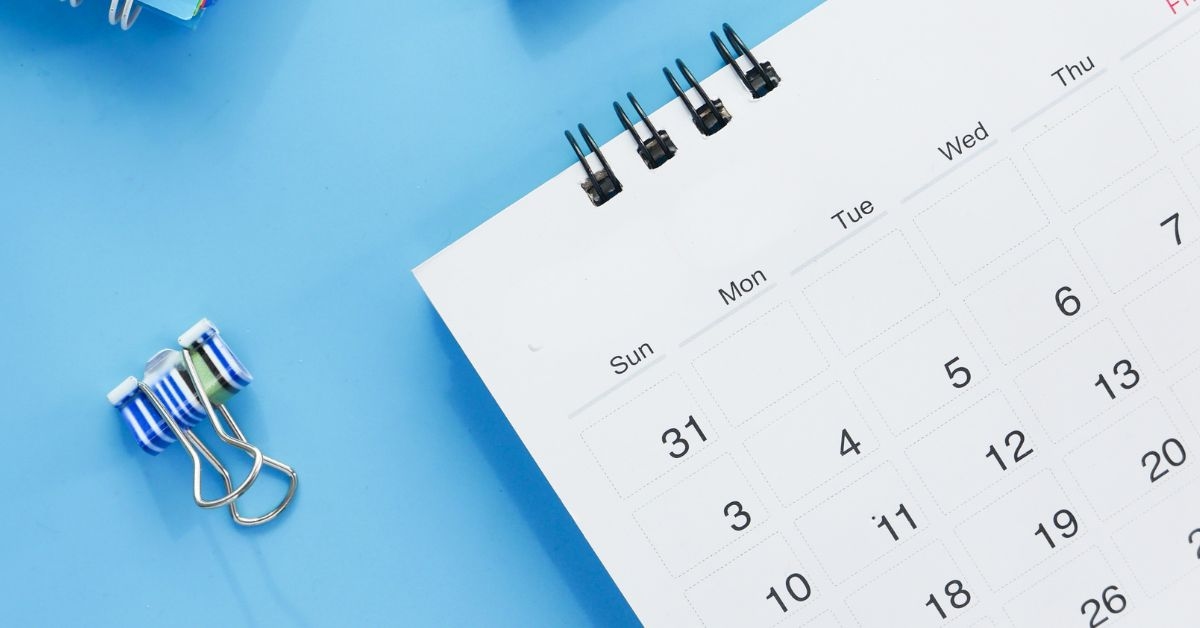 Calendárioreprsentando métrica do e-commerce